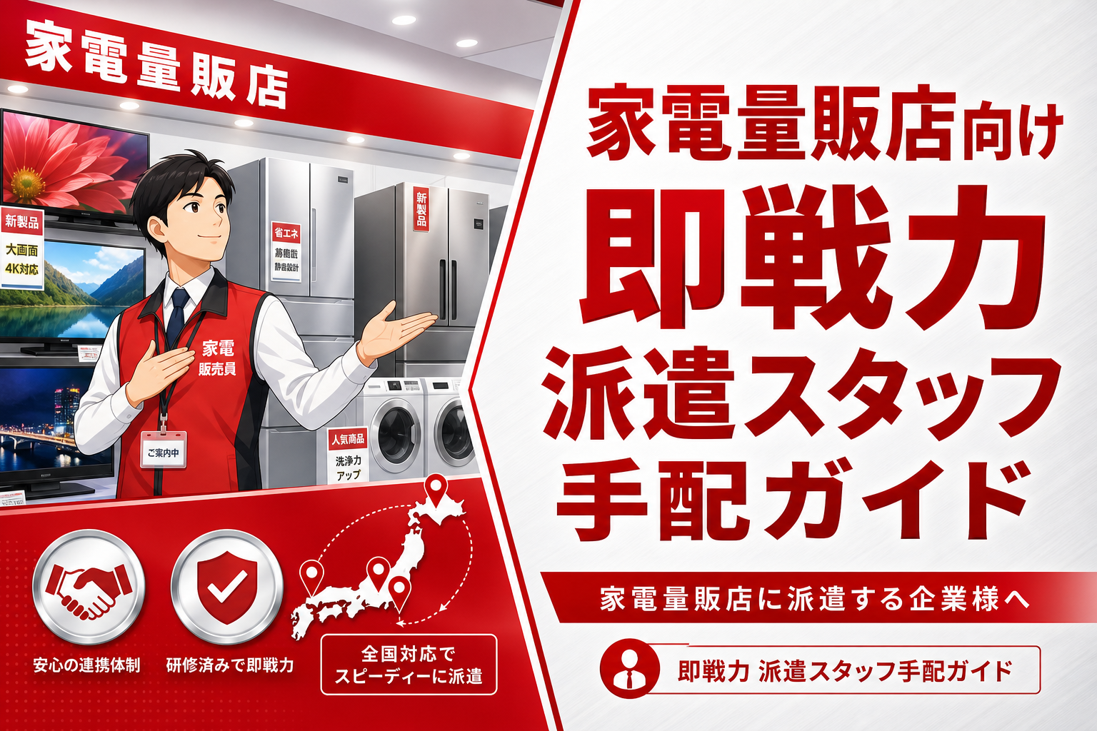 家電量販店向け 即戦力派遣スタッフ手配ガイド
