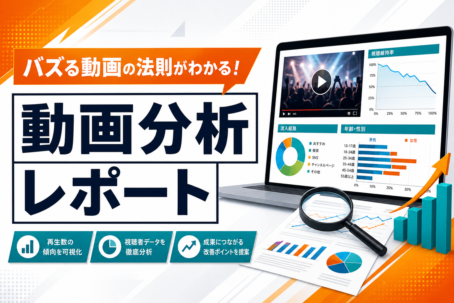 バズる動画の法則がわかる!動画分析レポート