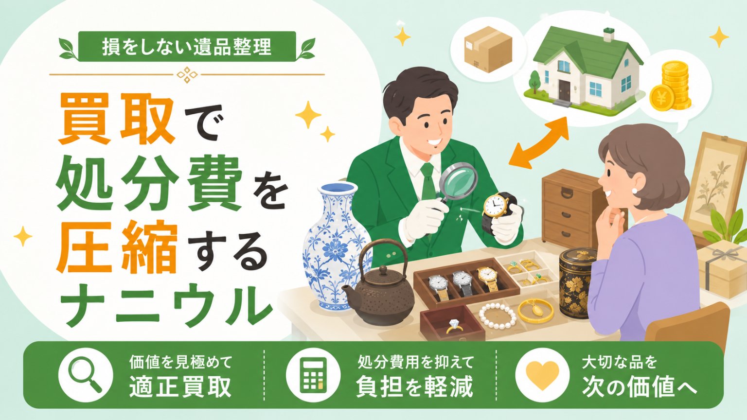 損をしない遺品整理｜買取で処分費を圧縮するナニウル