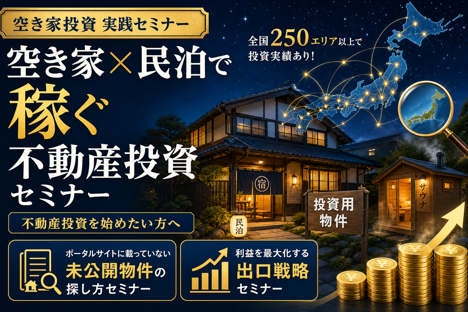 空き家×民泊で稼ぐ不動産投資セミナー