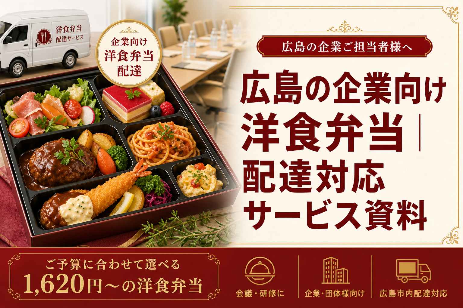 広島の企業向け洋食弁当｜配達対応サービス資料