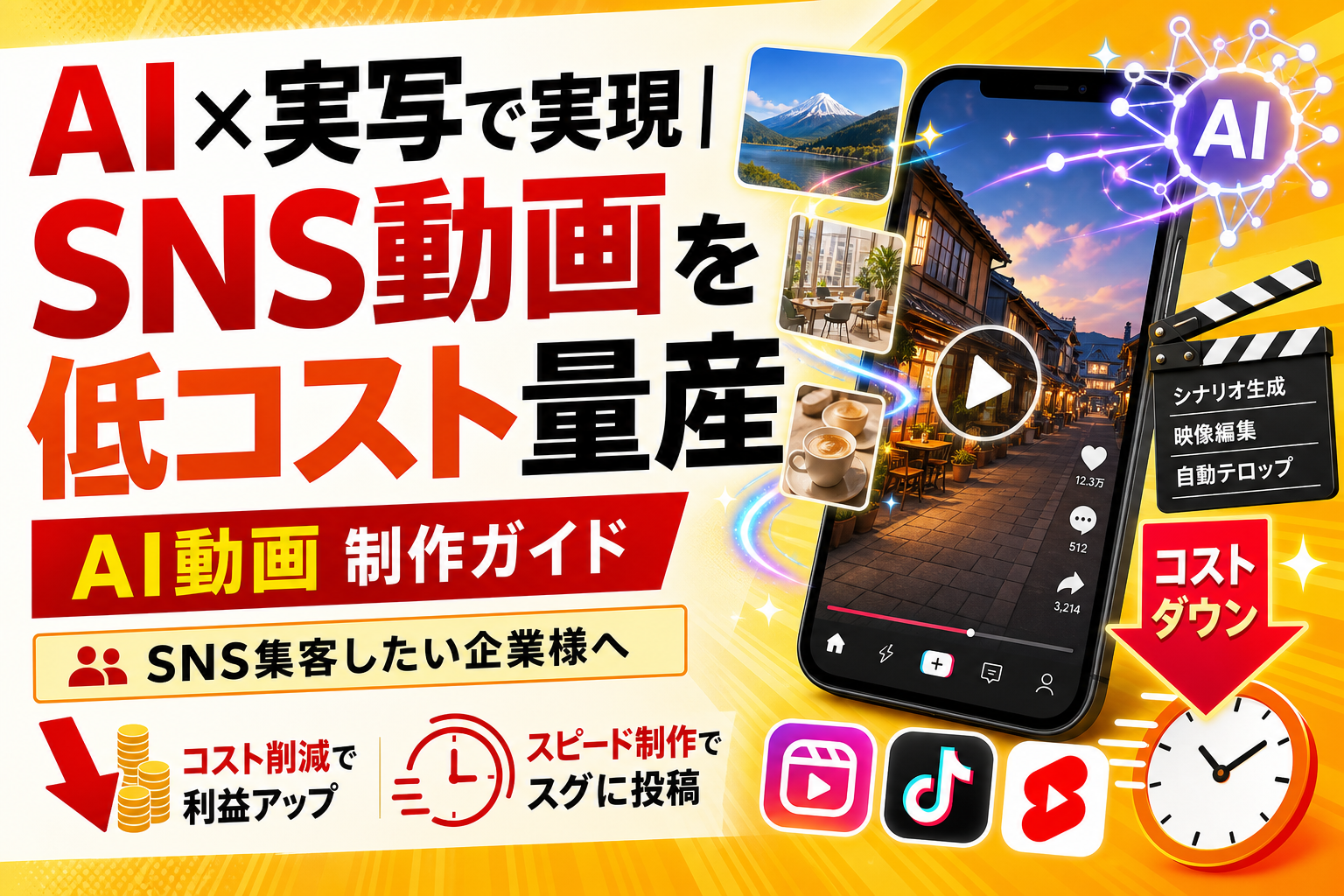AI×実写で実現|SNS動画を低コスト量産