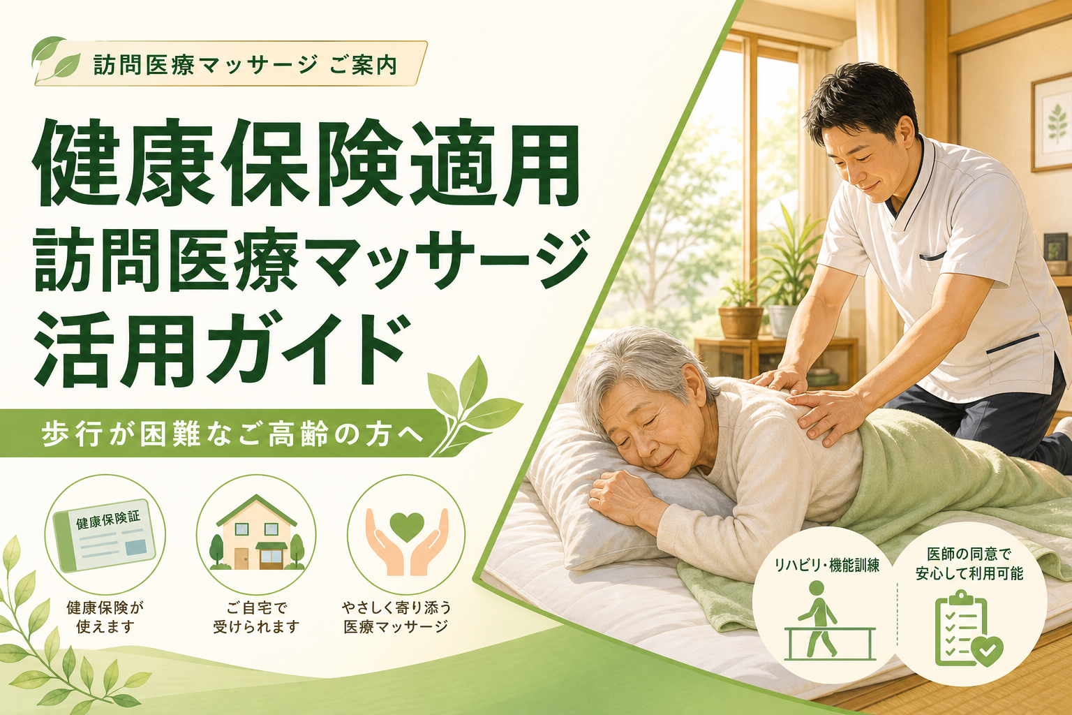 健康保険適用 訪問医療マッサージ活用ガイド