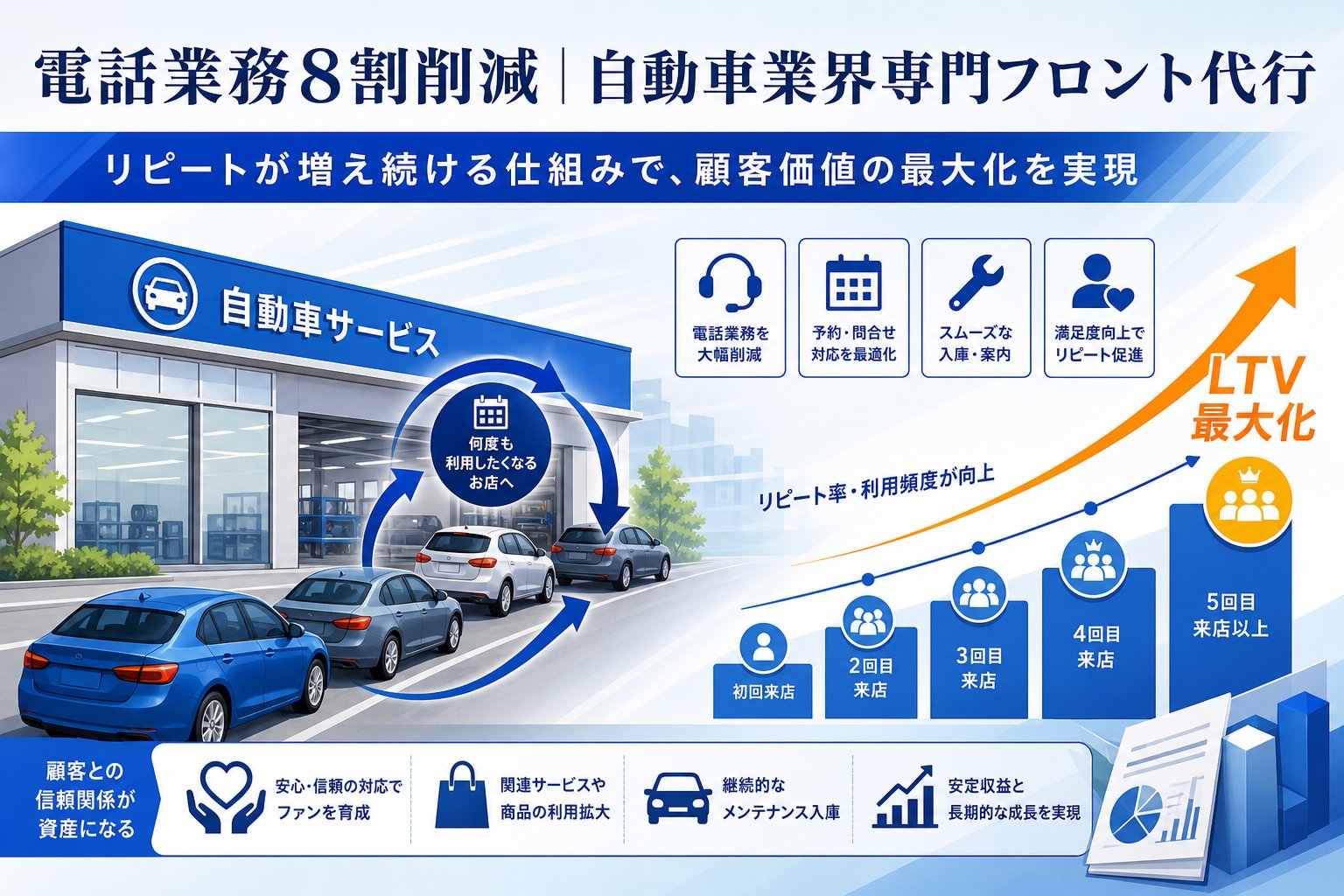 電話業務8割削減｜自動車業界専門フロント代行