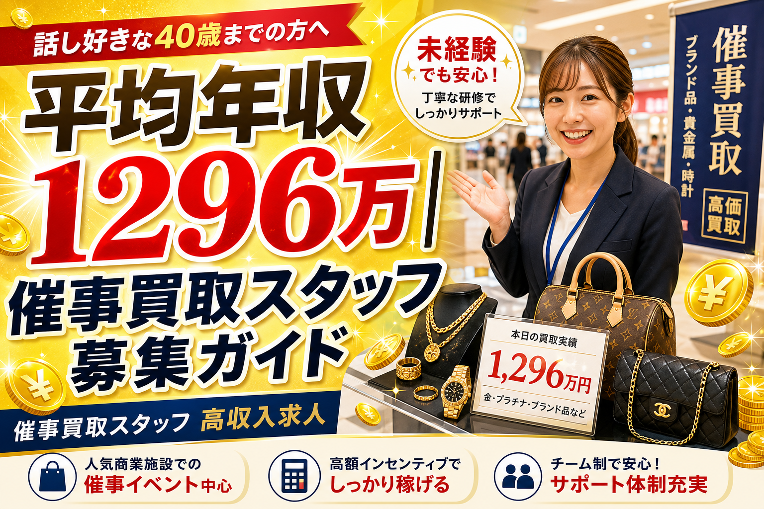 平均年収1296万｜催事買取スタッフ募集ガイド