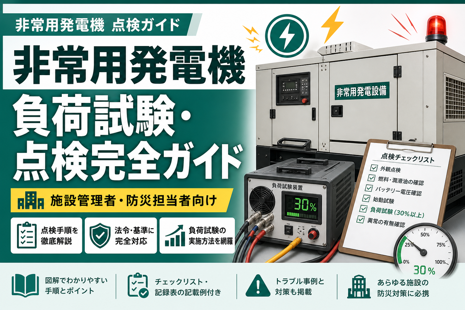 建物管理者様の「発電機どうしよう」を丸ごと解決｜消防法対応の負荷試験・点検ガイド