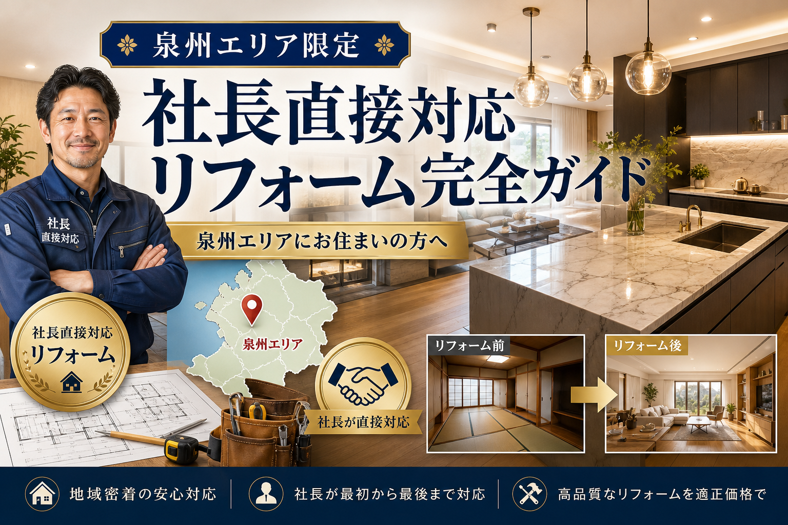 泉州エリア限定｜社長直接対応リフォーム完全ガイド