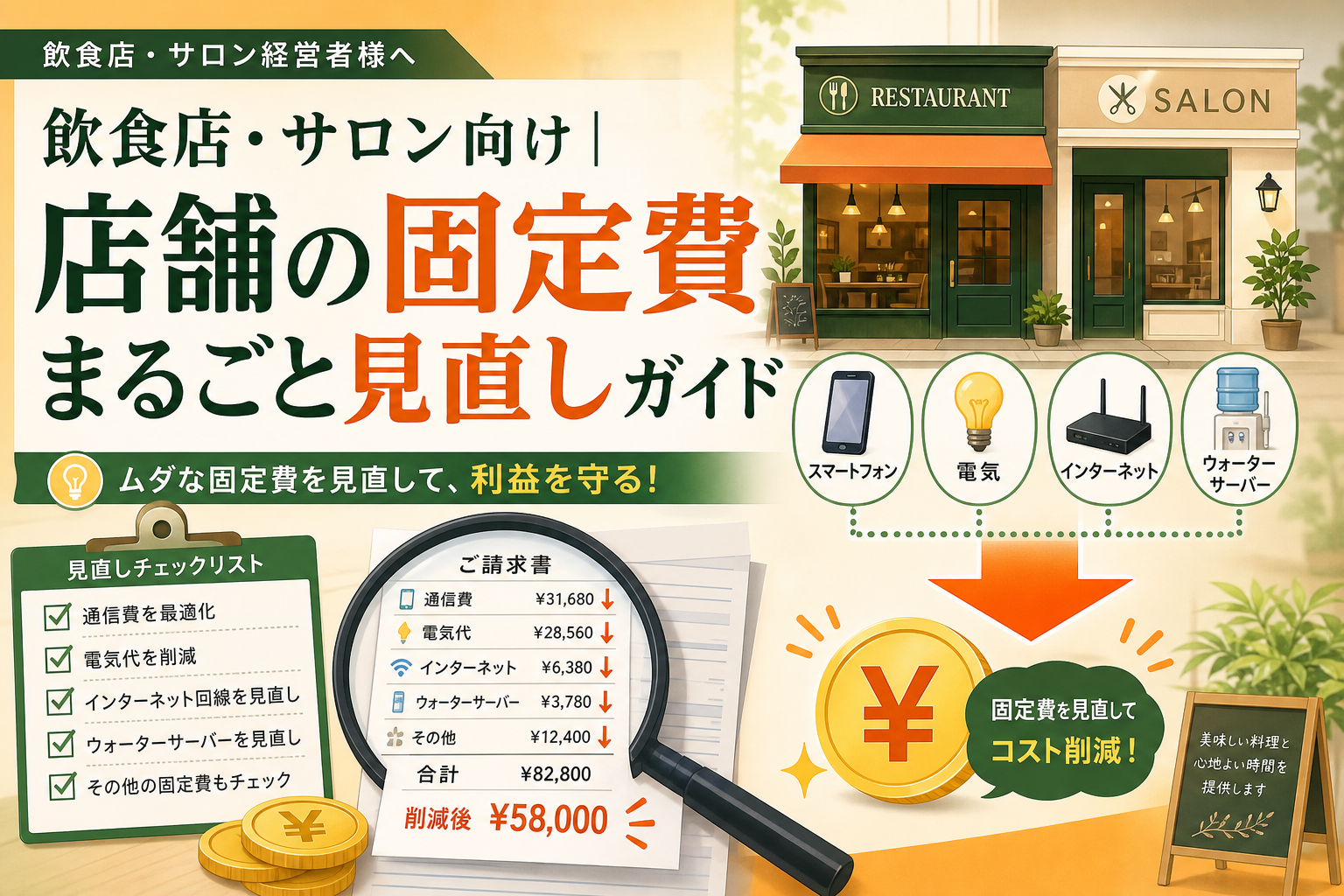 飲食店・サロン向け｜店舗の固定費まるごと見直しガイド