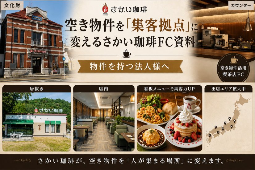 空き物件を「集客拠点」に変えるさかい珈琲FC加盟資料